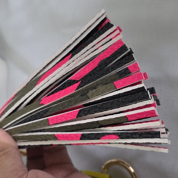 Chunky Tassel Camouflage Faux Leather Keyholder Purse Charm - Picture 3 of 7